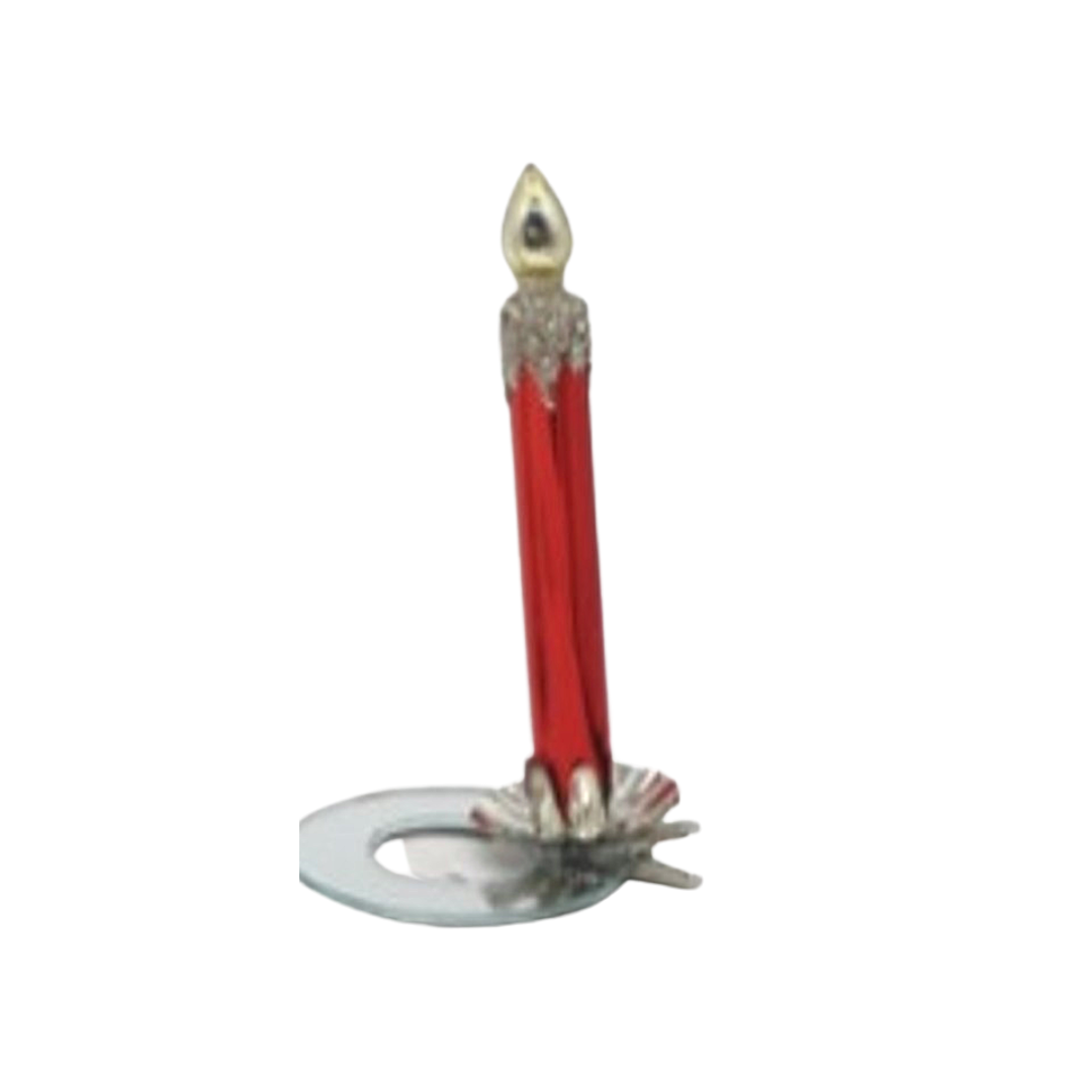 Red Glass Candle Clip Ornament