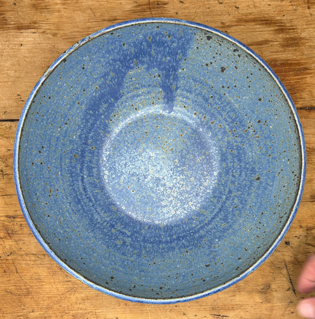 Small Blue Ruffle Bowl