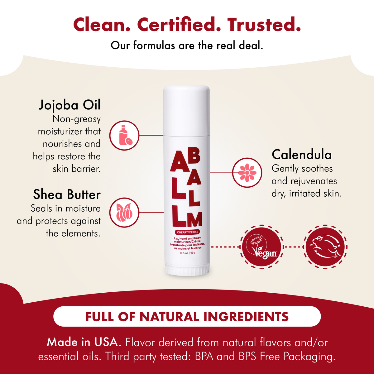 Zizia Giant Multi All Balm Stick-Cherry Hand & Lip Balm