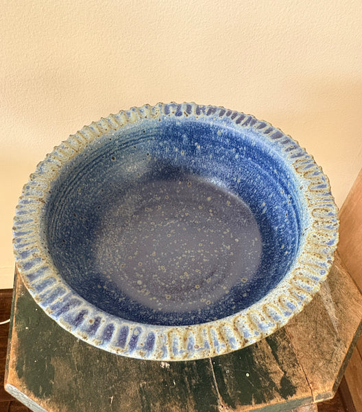 Blue Carved Rim Bowl