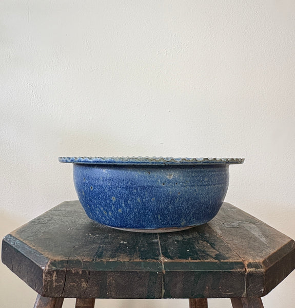 Blue Carved Rim Bowl