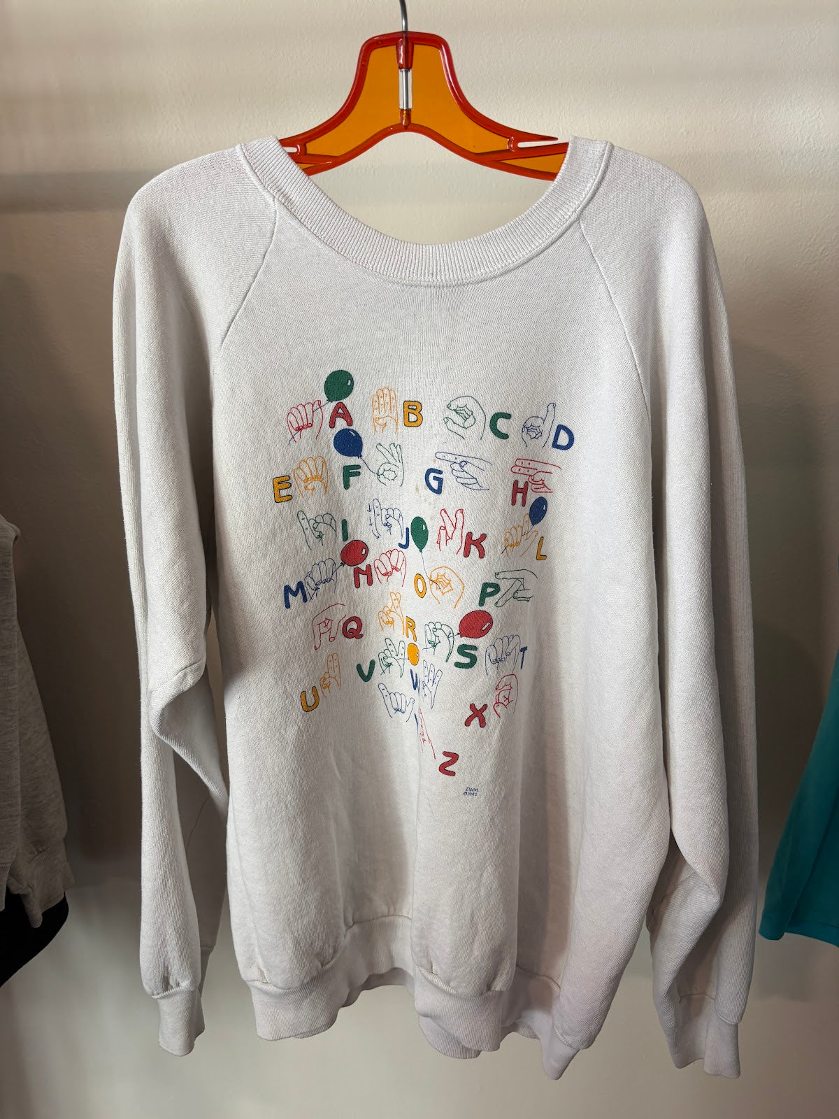 Vintage Sign Language Alphabet Sweatshirt - front