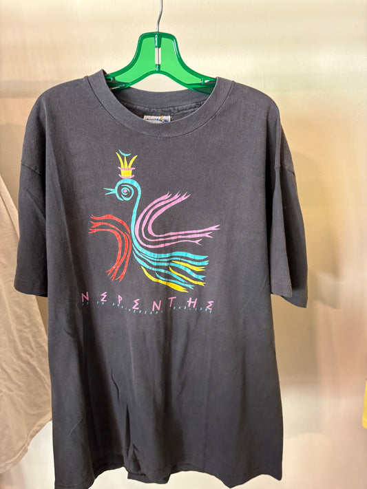 Charcoal Phoenix-Bird Graphic Tee - front