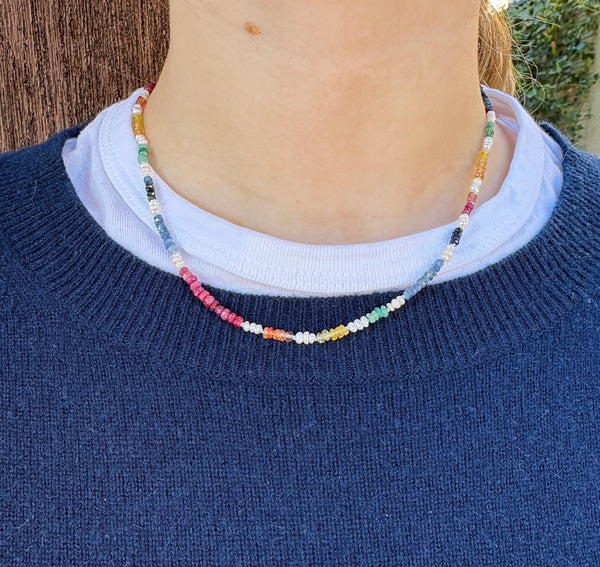 Sapphire and pearl necklace