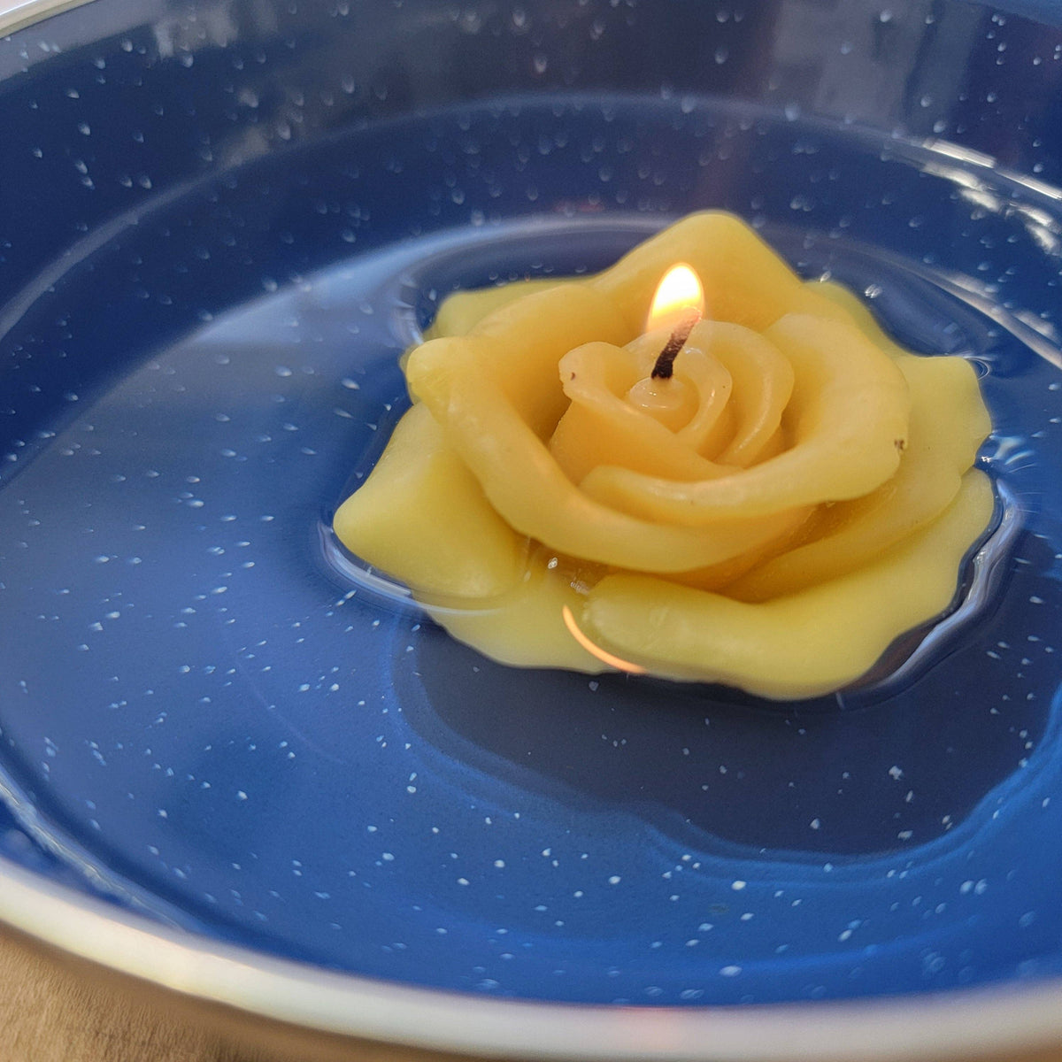 Floating Rose Beeswax Candle