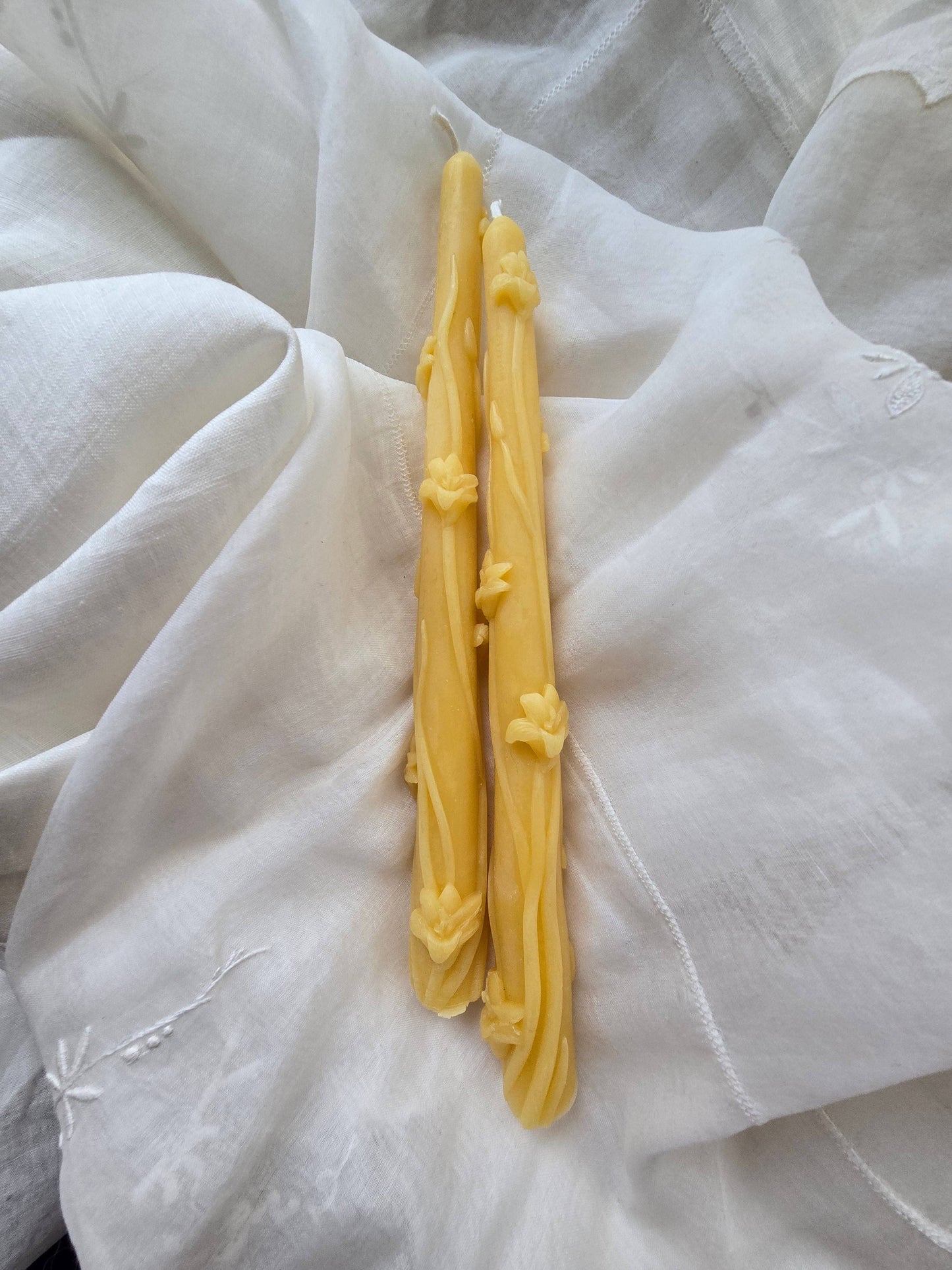 Floral Tapers  Candles- Set of 2 |
