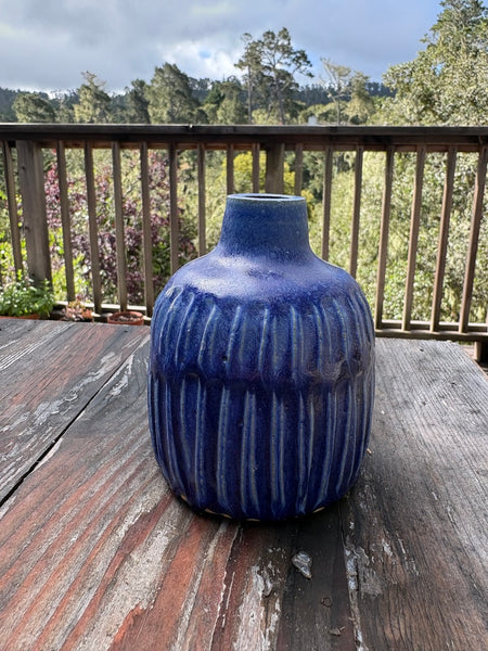 Blue Fluted Vase — Small