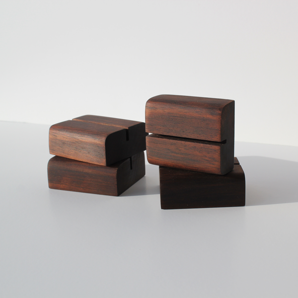 Natural Wood Photo Holders | Set of 2