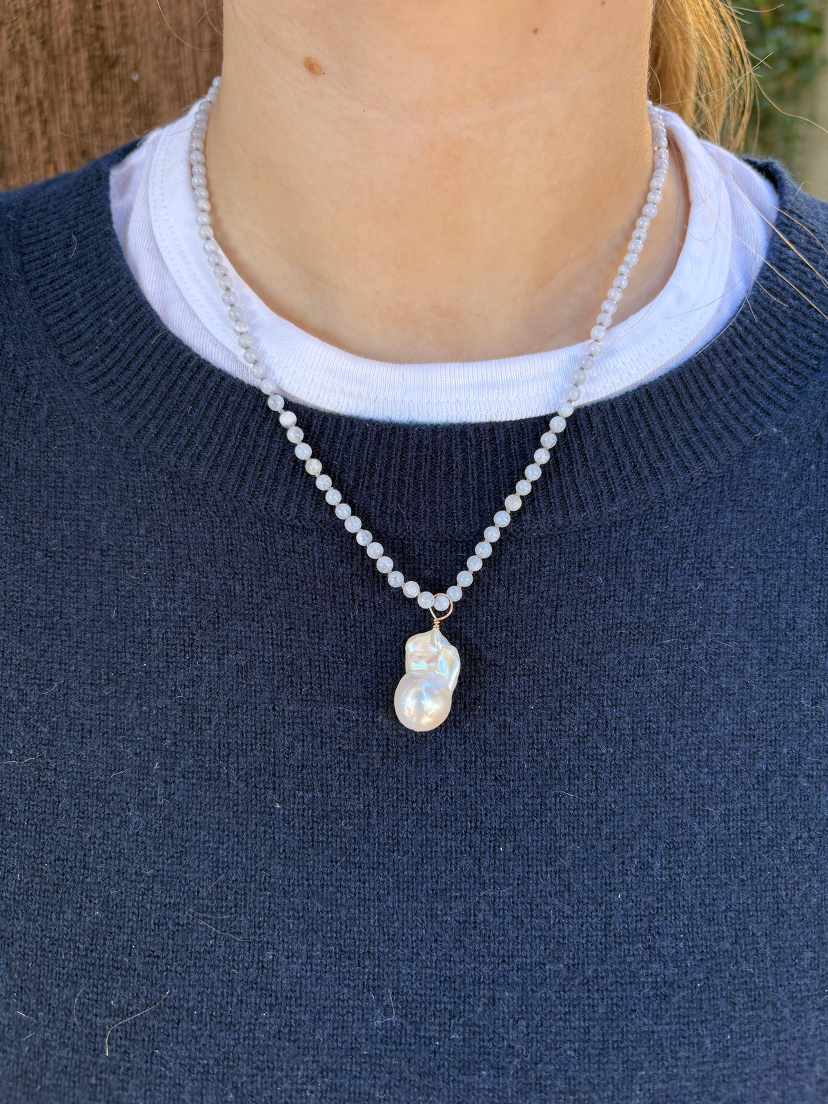 Lace and Agate Necklace