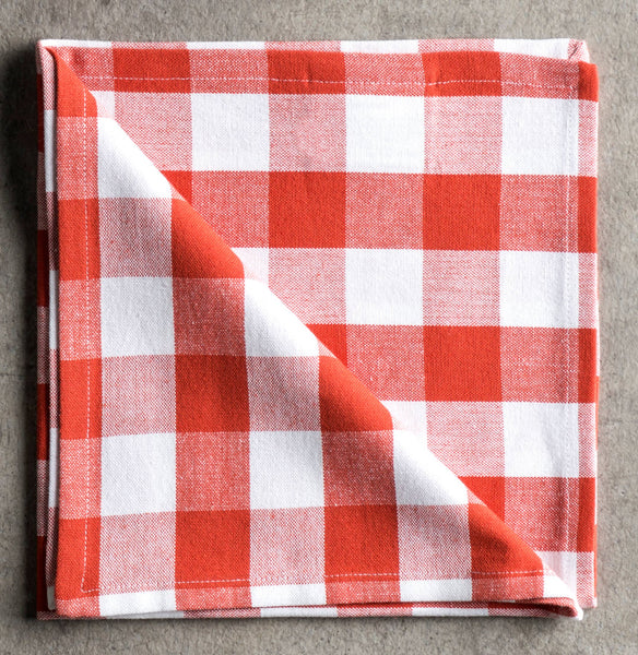 Burnt Orange Checkered Napkins