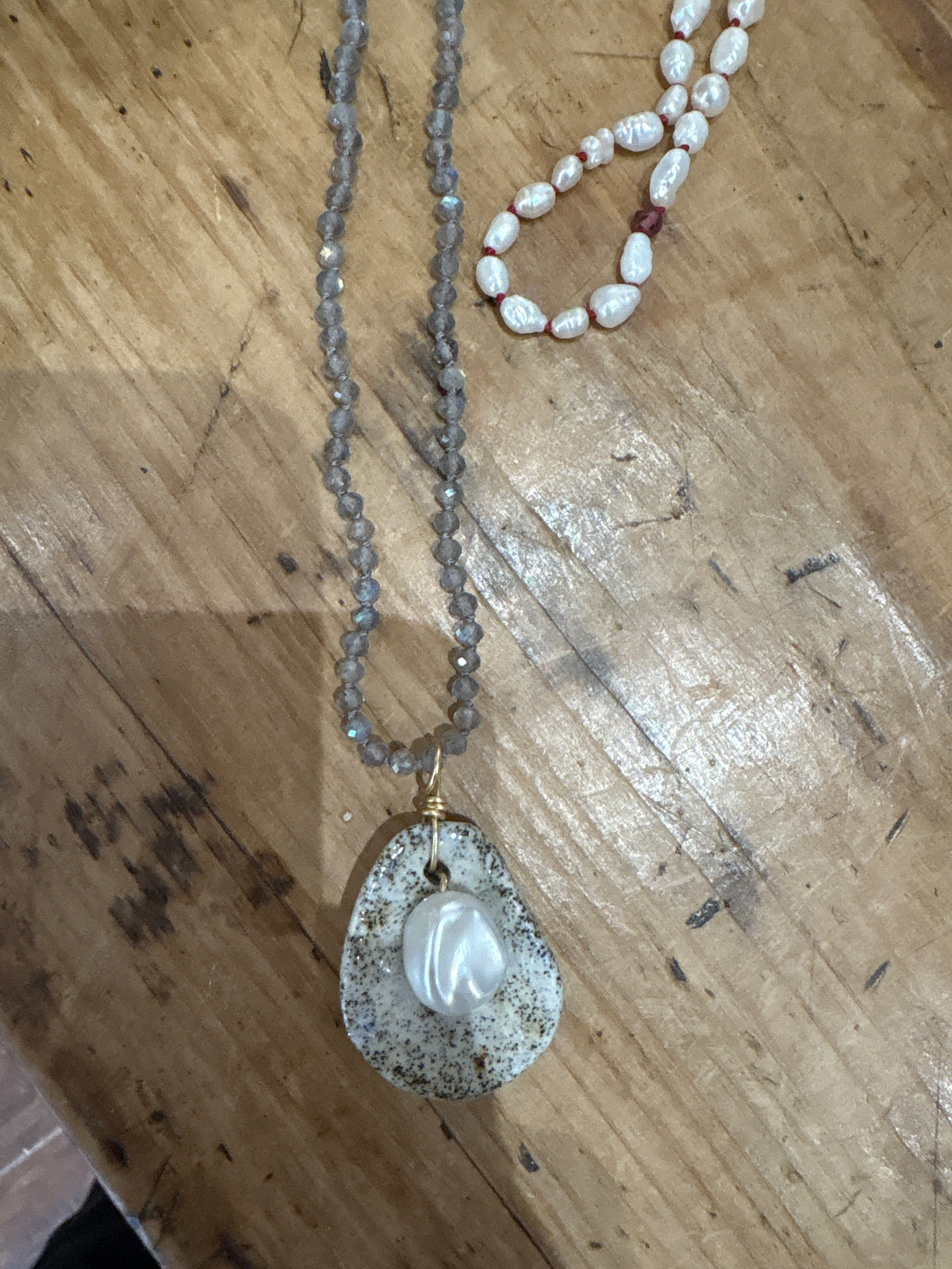Labradorite and oyster