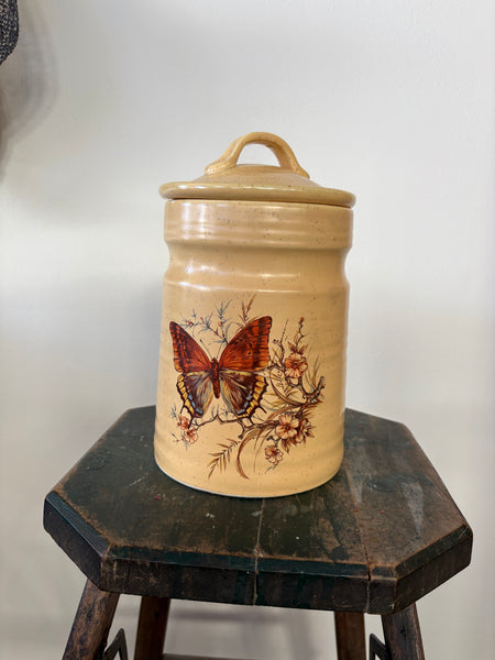 Vintage Butterfly Canister Jar XL
