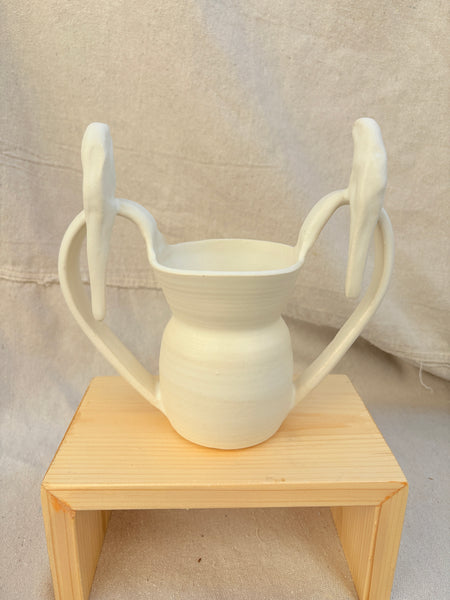 Pair of Parrots Amphora Vase