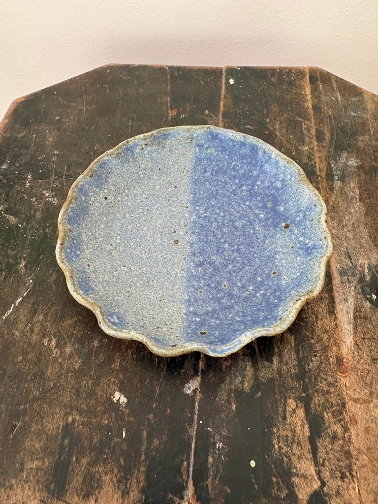 Blue Ruffled Dish