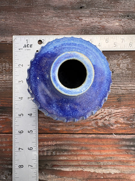 Blue Fluted Vase — Small