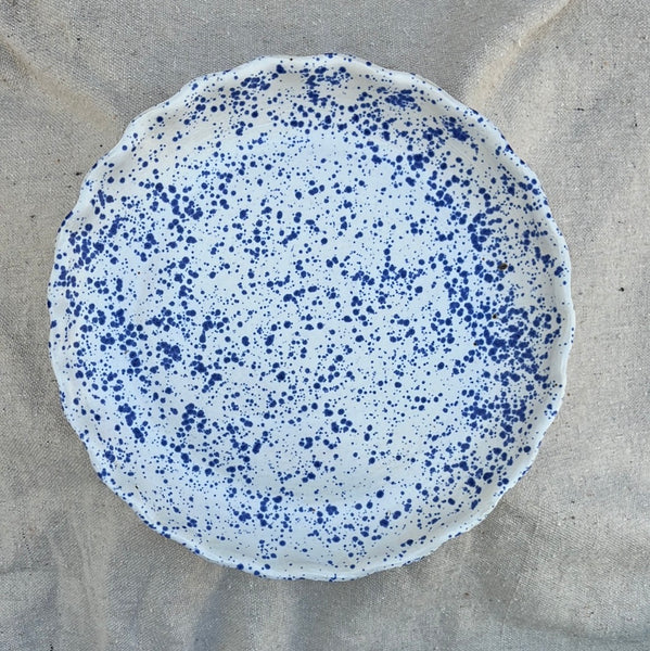 Ruffle Blue Speckle Plate