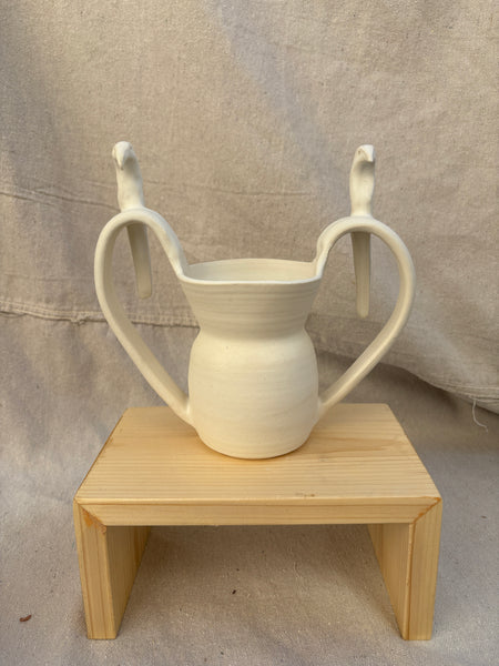 Pair of Parrots Amphora Vase