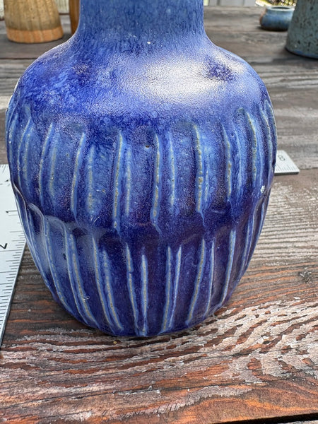 Blue Fluted Vase — Small