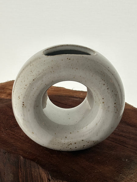 Shiny White Loop Vase SAMPLE