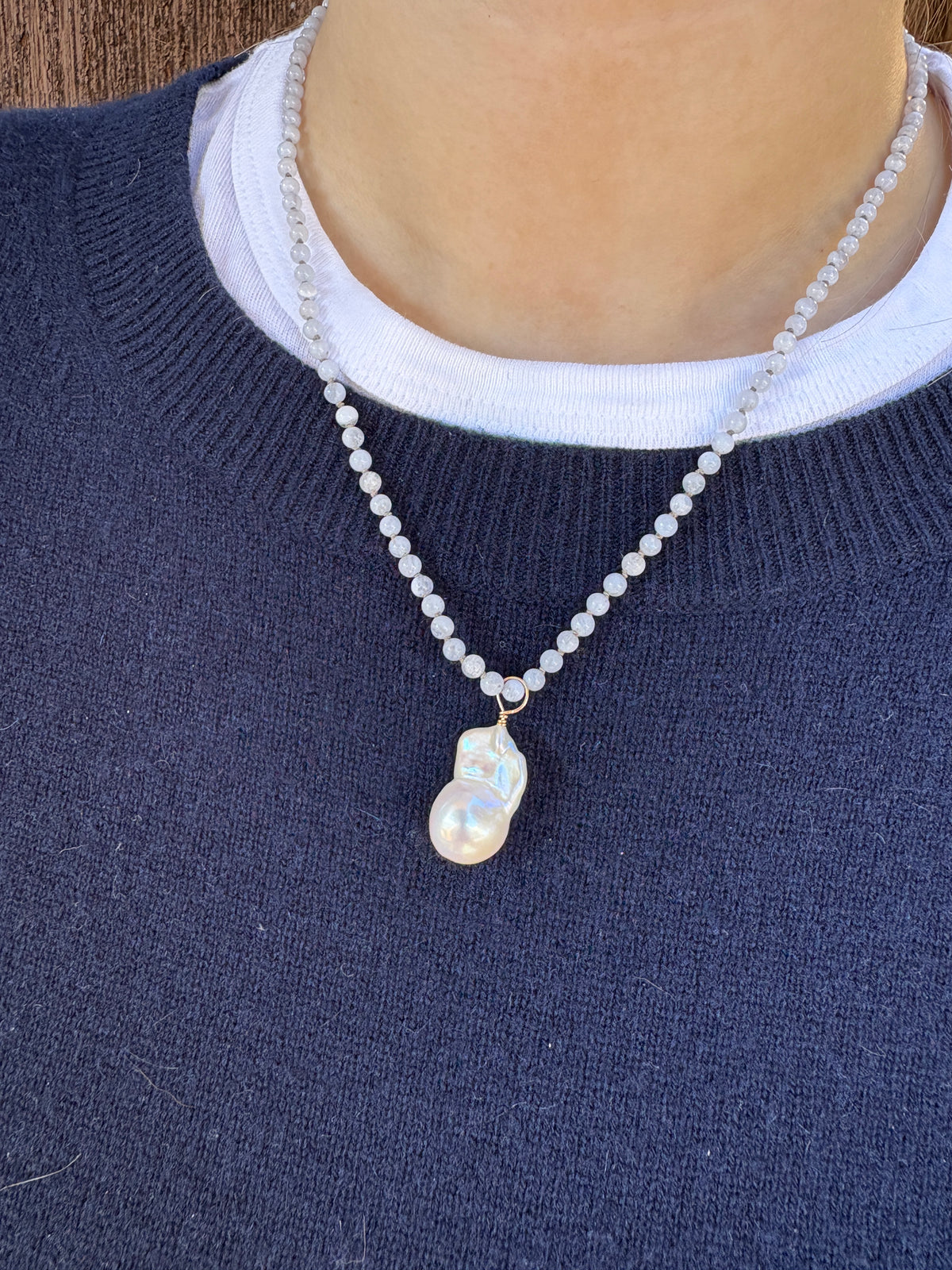 Lace and Agate Necklace