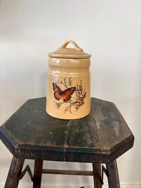 Vintage Butterfly Canister/Jar SMALL