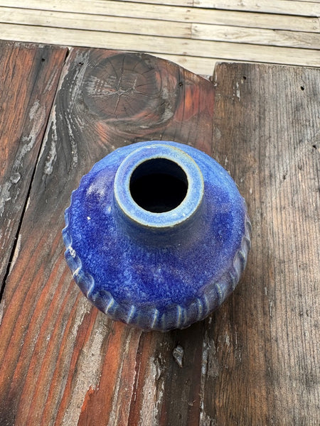 Blue Fluted Vase — Small