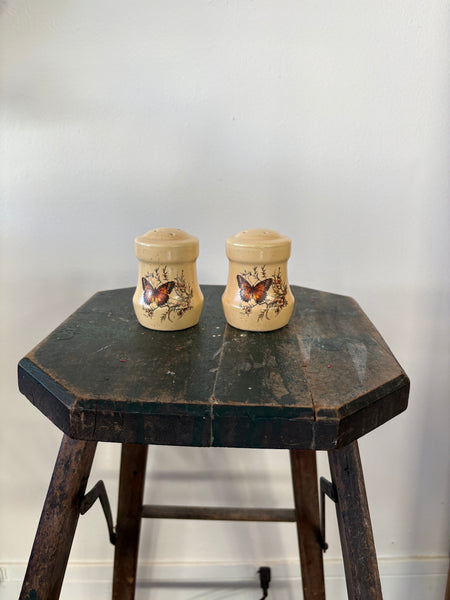 Vintage Buttery Salt & Pepper Shakers