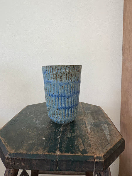 Blue Carved Vessel