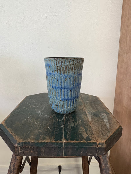 Blue Carved Vessel
