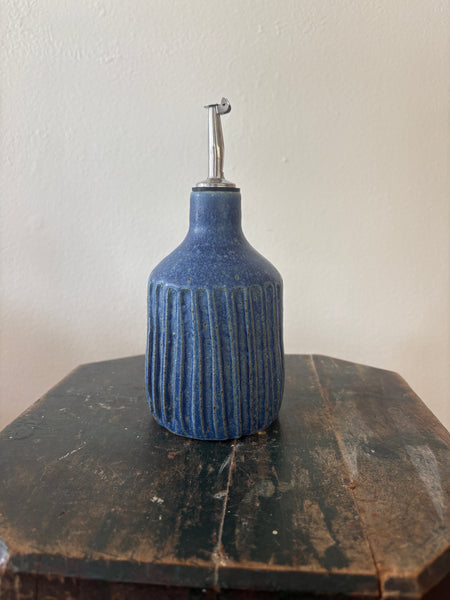 Blue Fluted Oil Dispenser