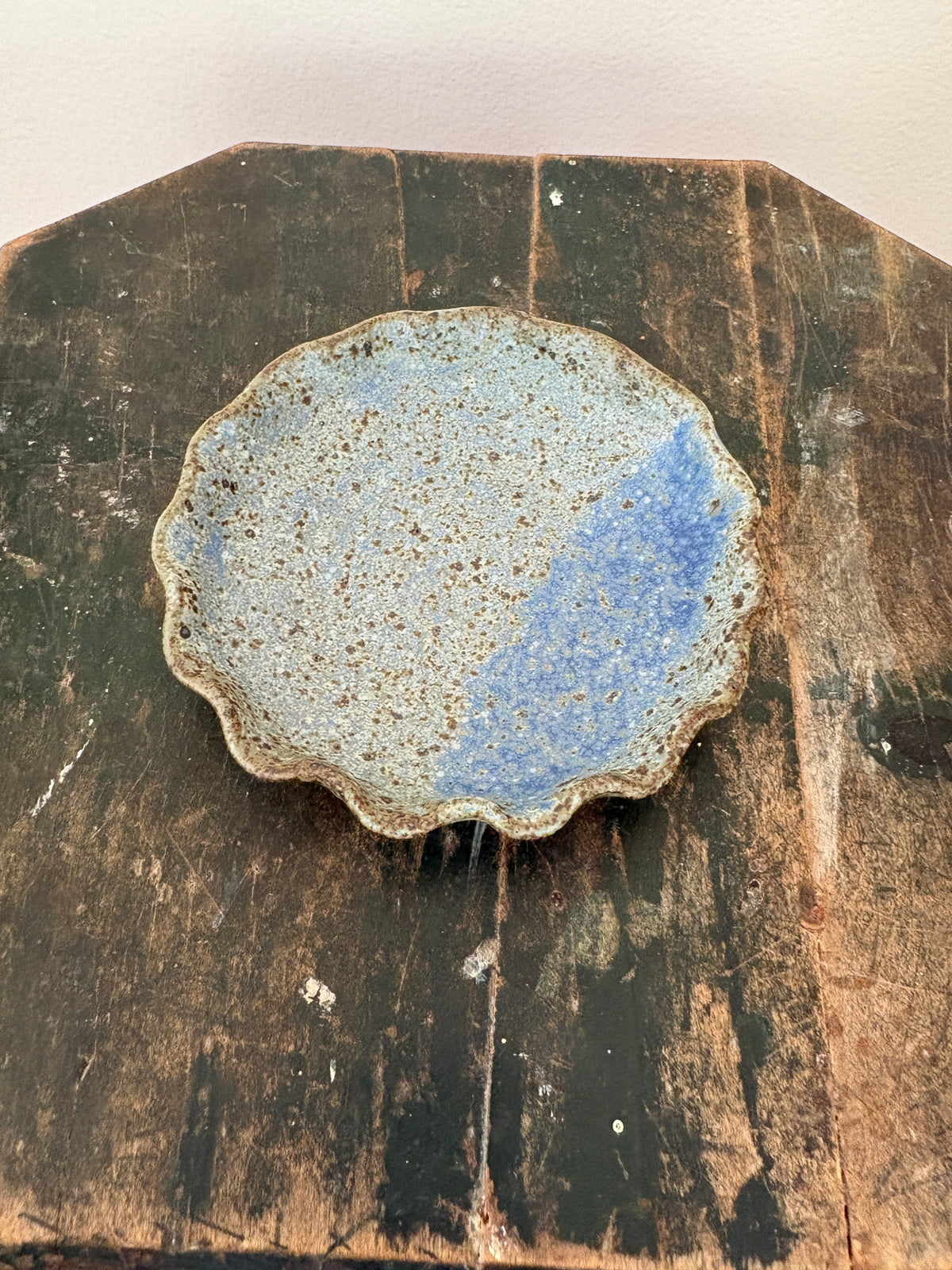 Blue Ruffled Dish
