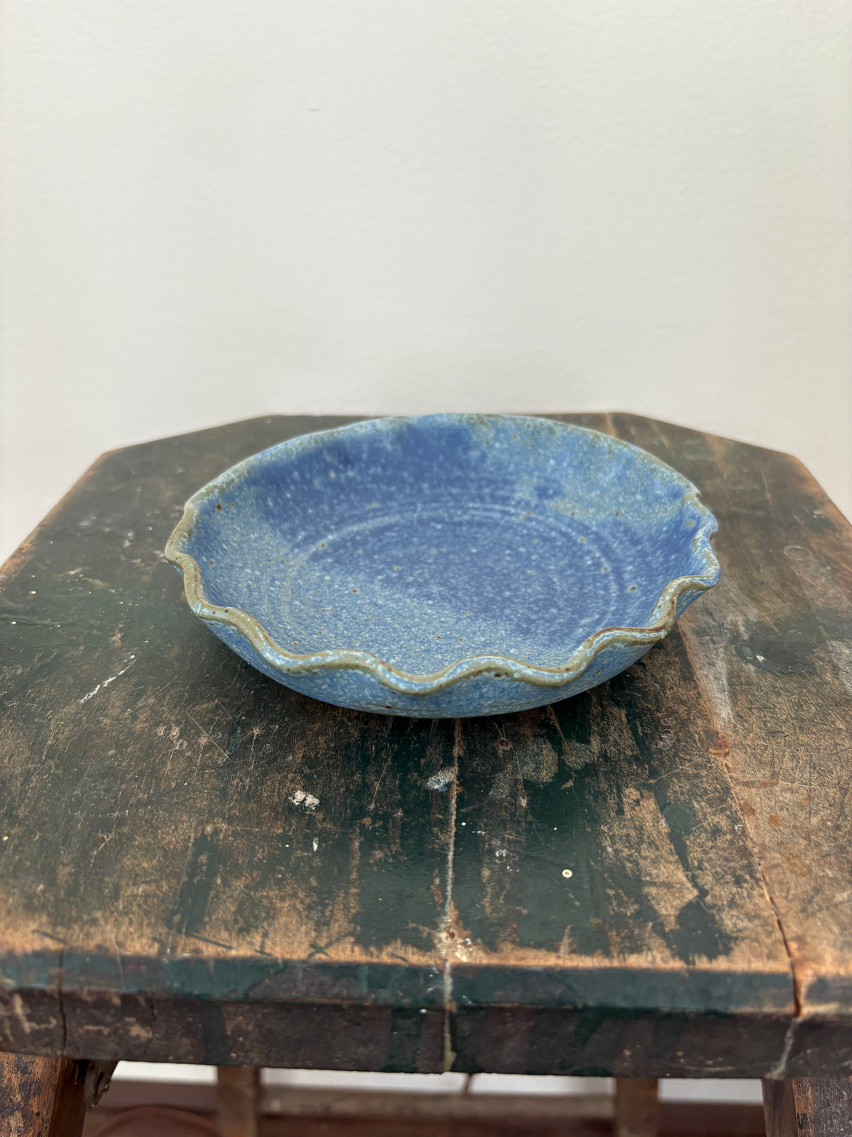 Blue Ruffled Dish