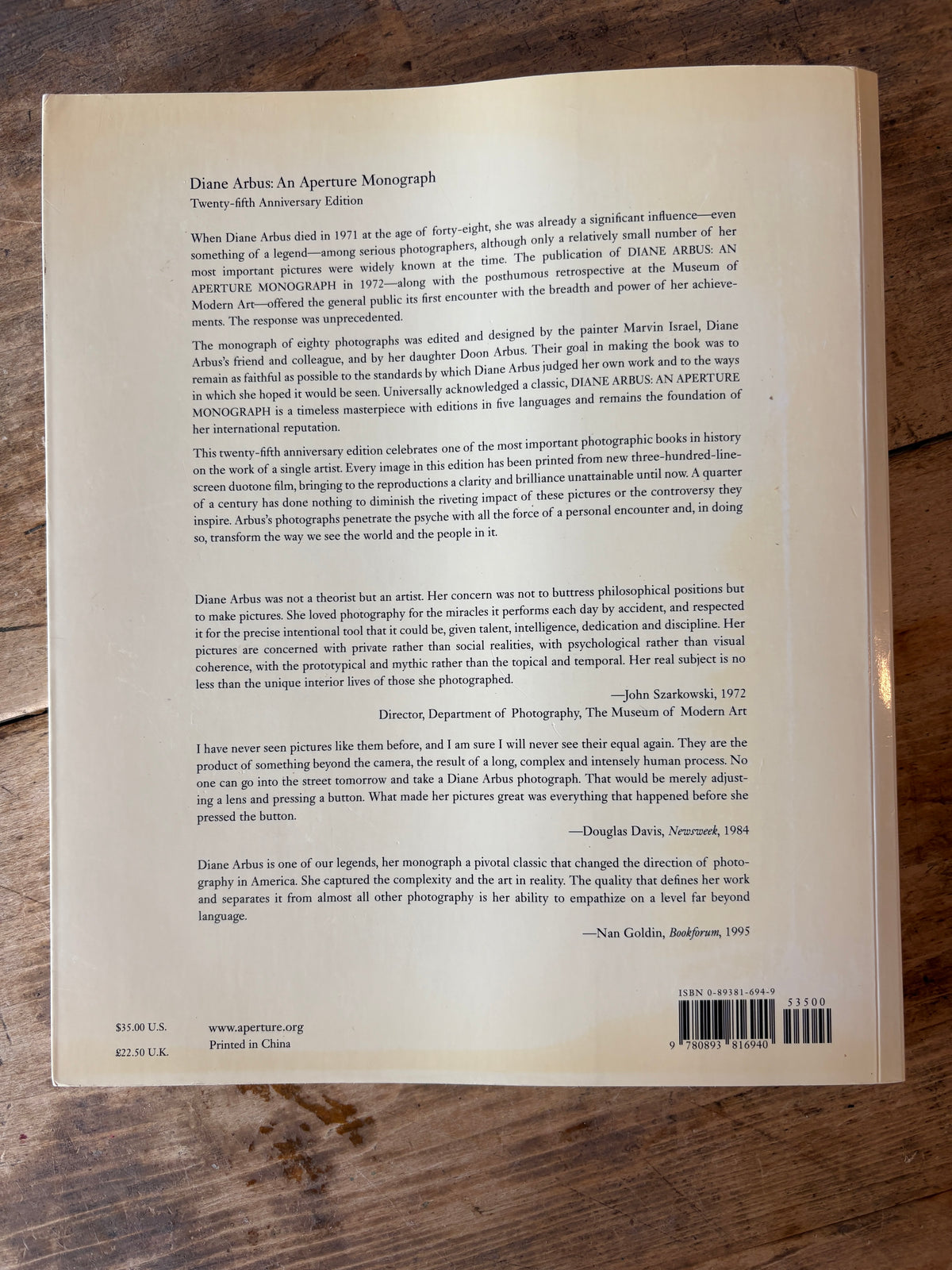 Diane Arbus: An Aperture Monograph — Twenty-fifth Anniversary Edition