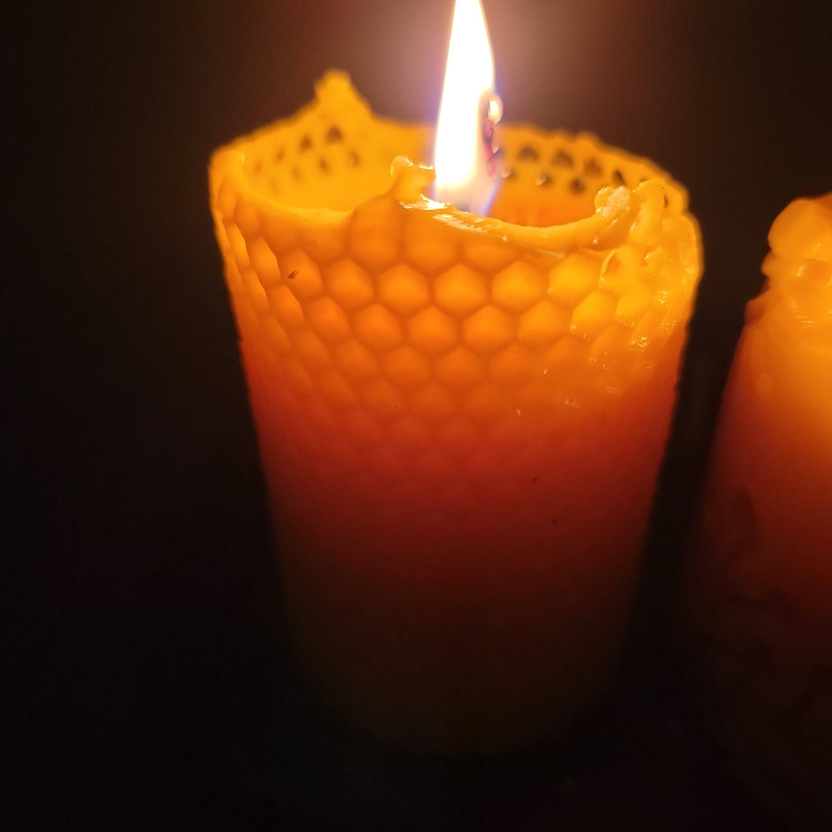 Hexagon Pattern Beeswax Candle