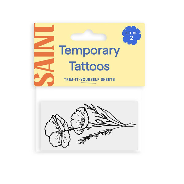 Golden Poppy Temporary Tattoos