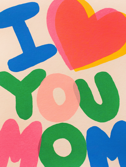 I HEART YOU MOM GREETING CARD