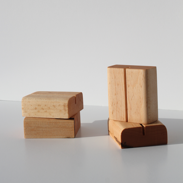 Natural Wood Photo Holders | Set of 2