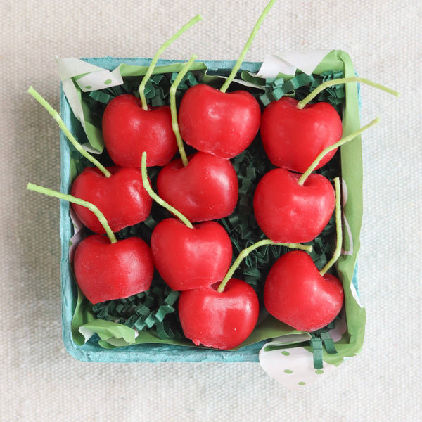 Cherry Beeswax Birthday Candles