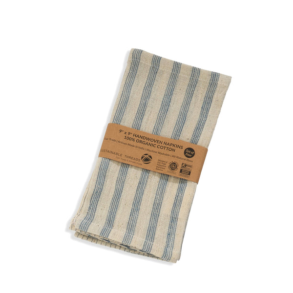 Handwoven Organic Cotton Blue Napkins