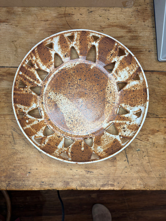 Large Carved Fruit Bowl