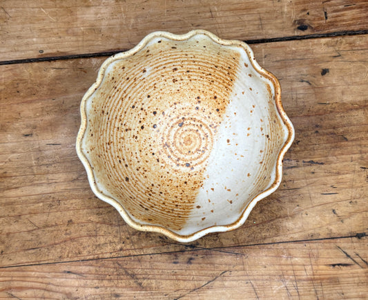 XS Tan Ruffle Bowl