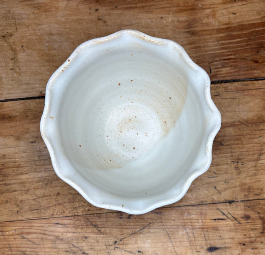 Small White Ruffle Bowl