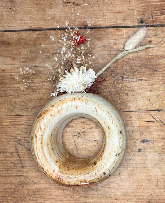 Cream Loop Vase - Medium