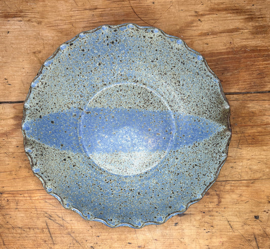Medium Blue Ruffle Bowl 1