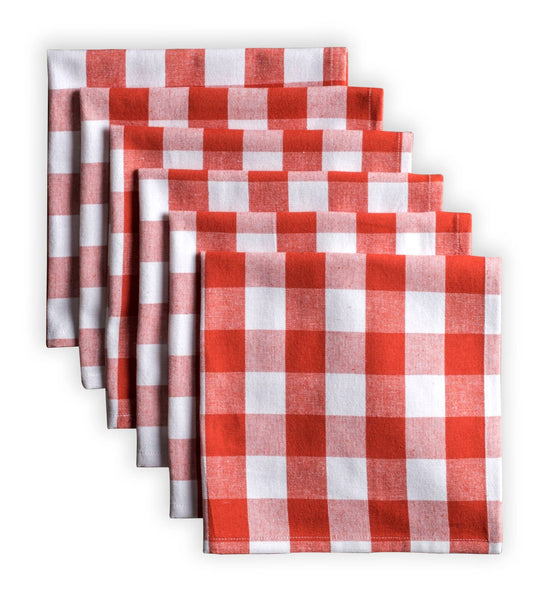 Burnt Orange Checkered Napkins