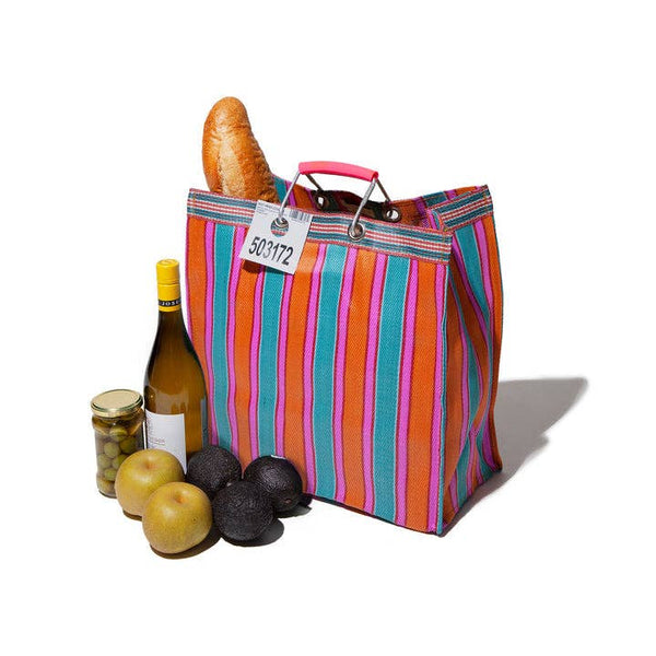 RECYCLED PLASTIC STRIPE BAG - Square
