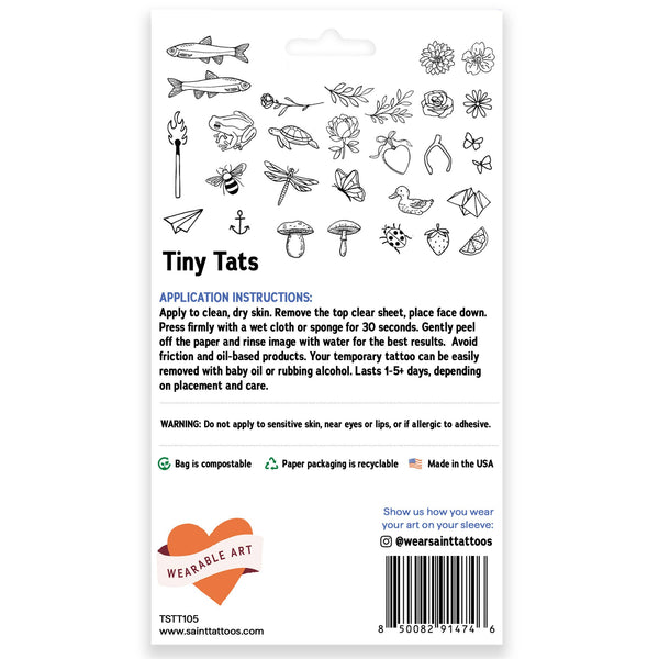 Tiny Tats Temporary Tattoo Sheets