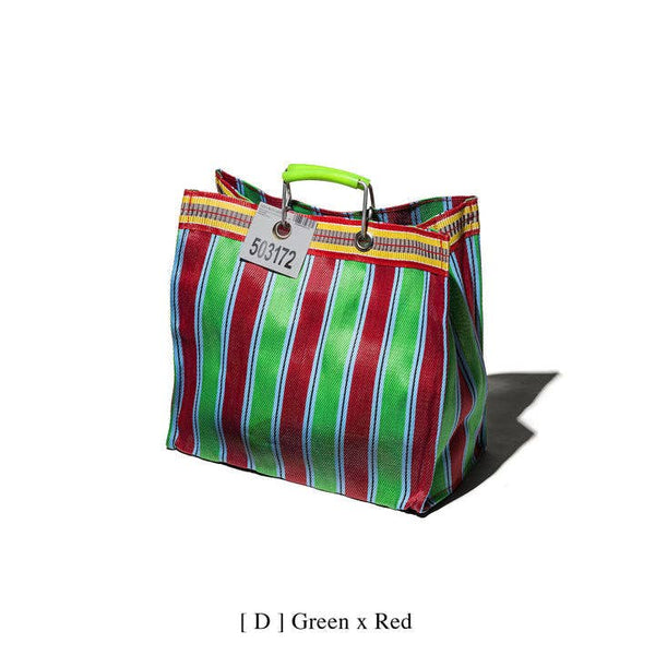 RECYCLED PLASTIC STRIPE BAG - Square