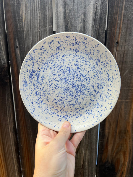Blue Speckle Snack Plate